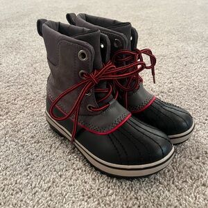 Kids Sorel Waterproof Black and Gray Boots